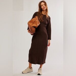 Free People Gabby Seamless Midi
Dress in Brown Size M/L